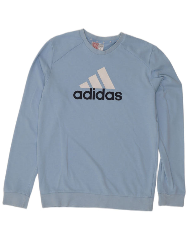 Γραφικό Φούτερ Adidas Boys Jumper 15-16 ετών Μπλε βαμβακερό