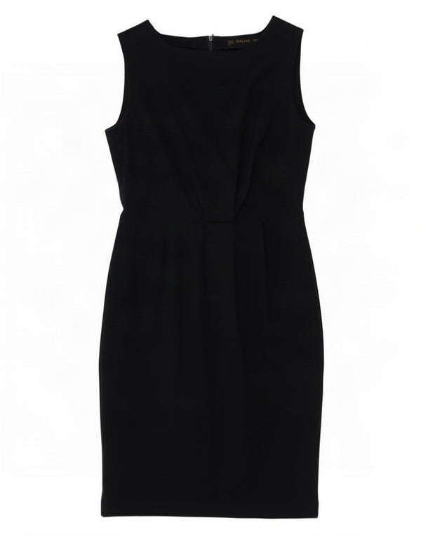 Zara Γυναικείο αμάνικο φόρεμα UK 10 Small Navy Blue Viscose