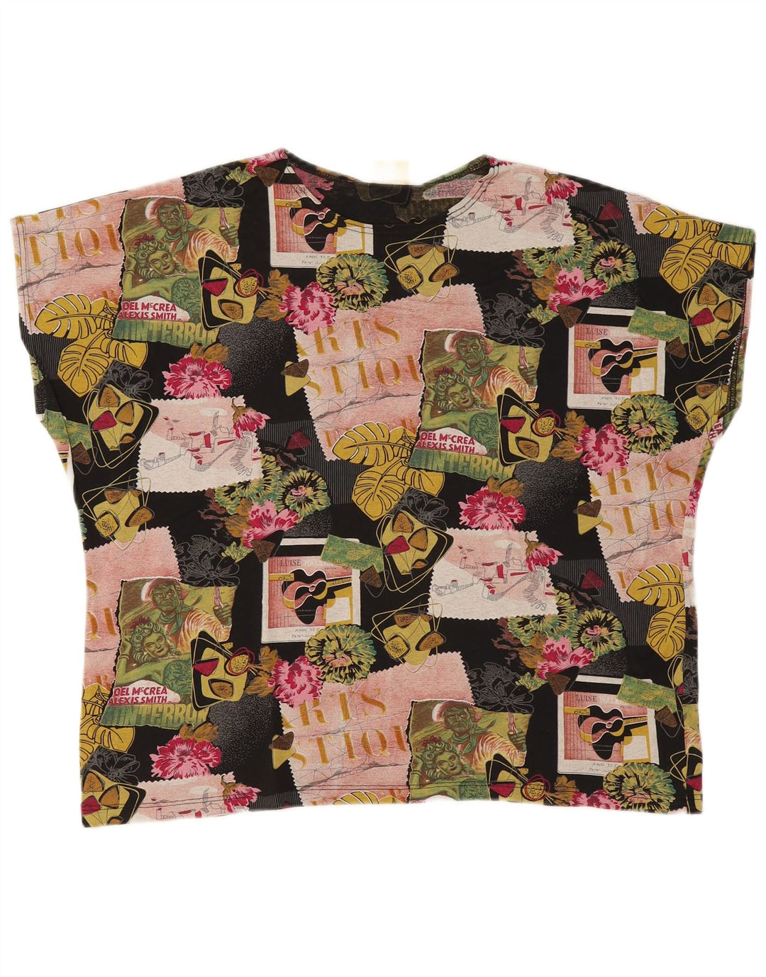 Γυναικείο γραφικό μπλουζάκι VINTAGE Top EU 46 XL Πολύχρωμο βαμβακερό