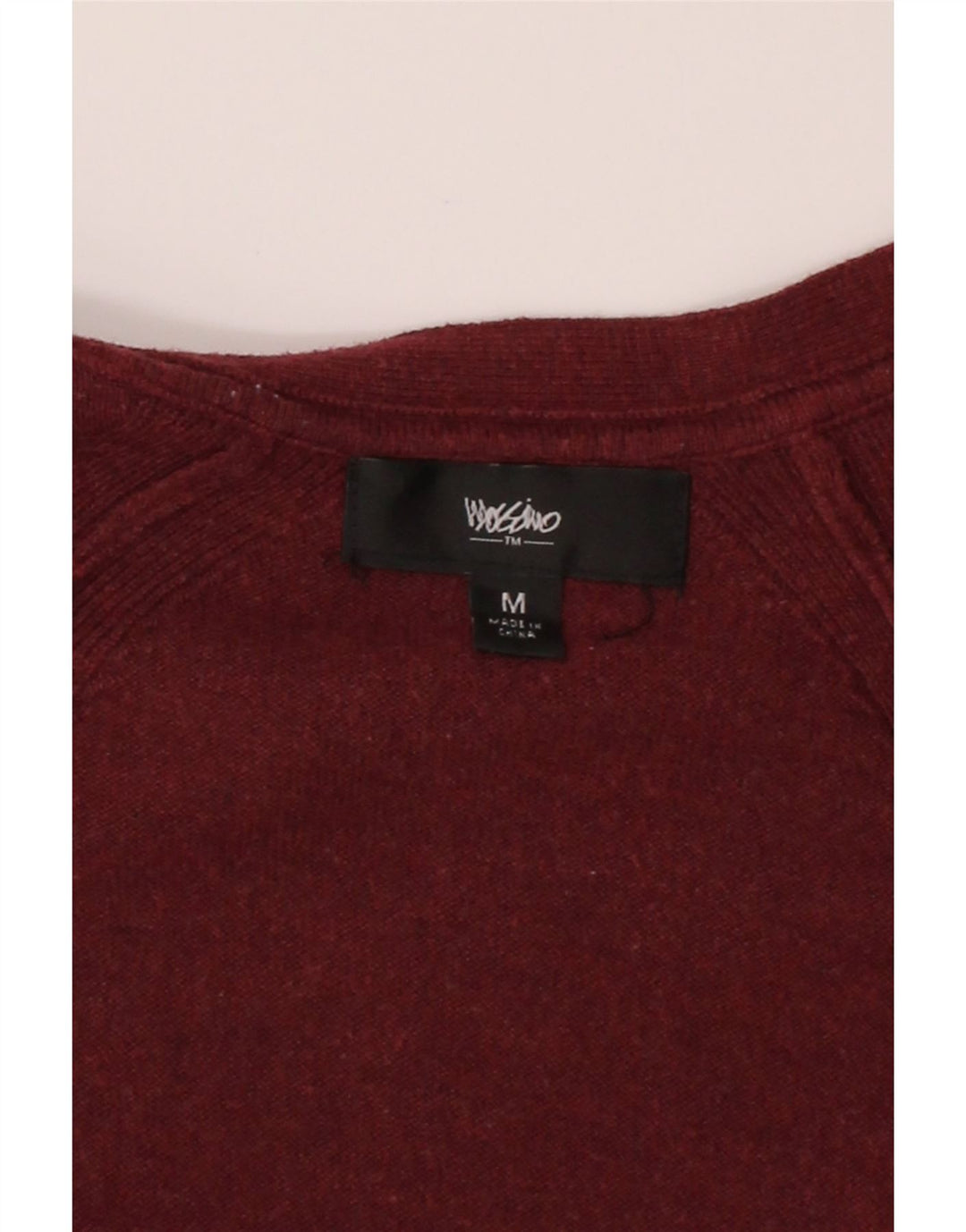 MOSSIMO Womens Longline Open Cardigan Sweater UK 12 Medium Burgundy Nylon Vintage Mossimo and Second-Hand Mossimo from Messina Hembry 