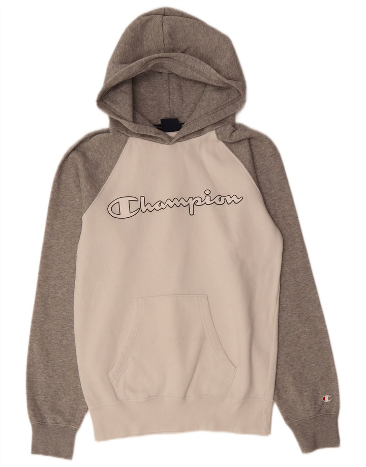 CHAMPION Ανδρικό γραφικό κουκούλα Jumper XS Γκρι βαμβακερό χρώμα