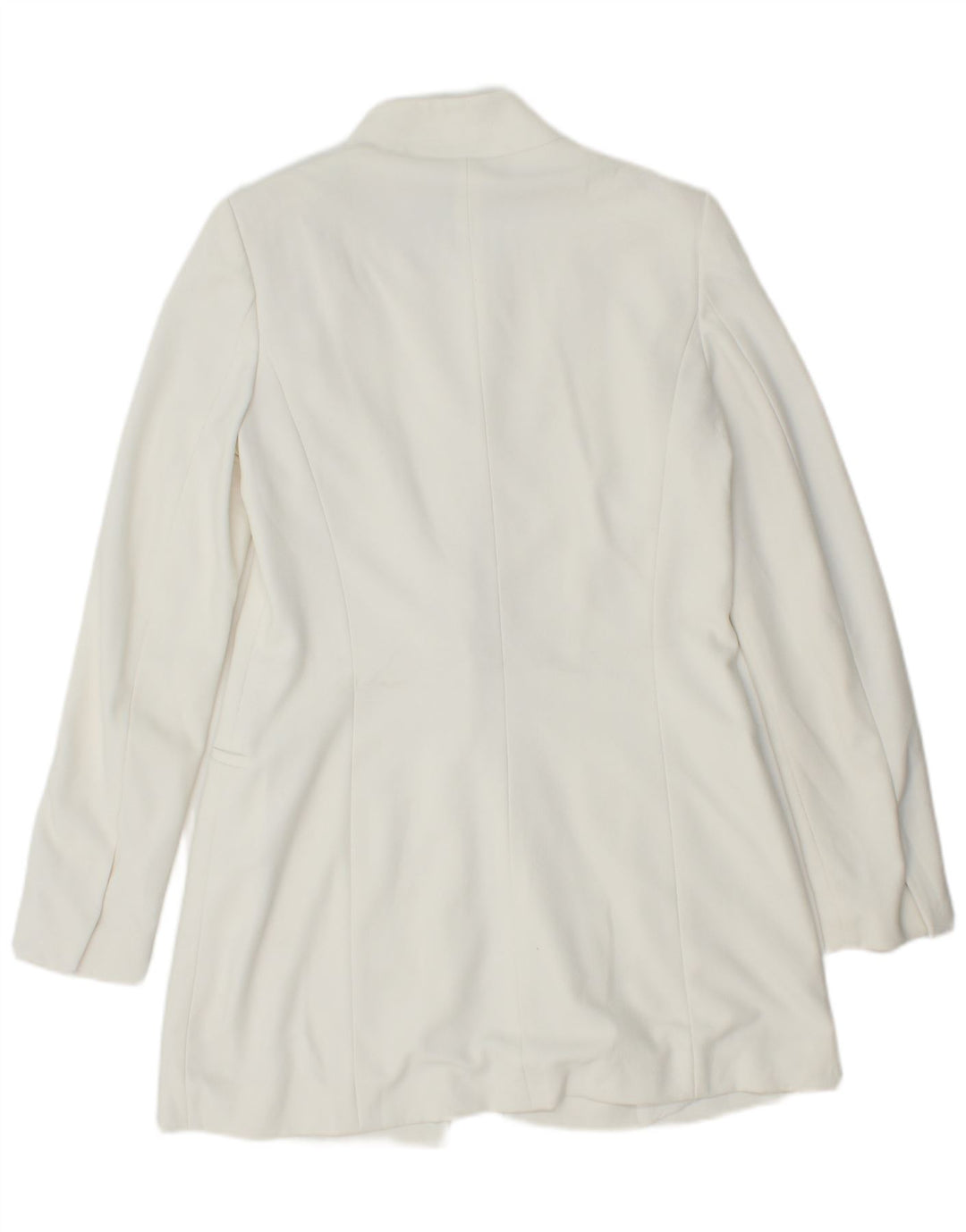 ZARA Γυναικείο Longline Blazer Jacket UK 12 Medium White Polyester