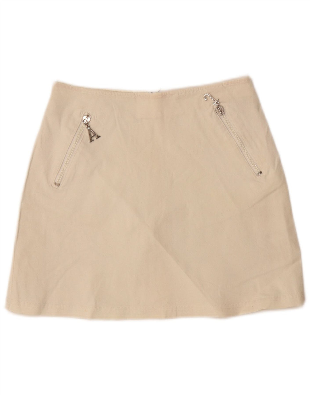 Armani Γυναικεία Ψηλόμεση Μίνι Φούστα IT 40 Small W24 Λευκή Βαμβακερή