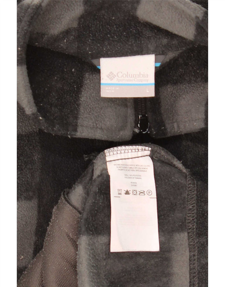Columbia Ανδρικό Fleece Jacket UK 40 Large Grey Check Polyester
