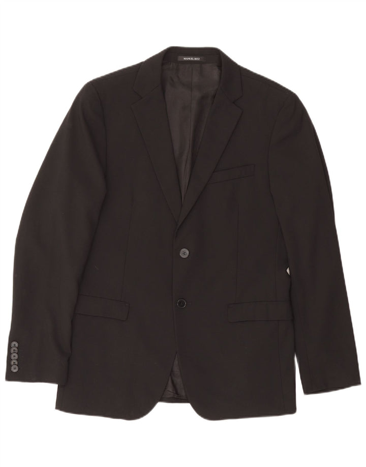 MANUEL RITZ Mens 2 Button 2 Piece Suit IT 48 Medium W32 L29 Black