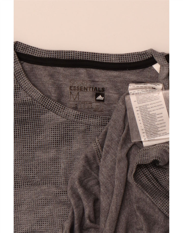 Ανδρικό T-Shirt Climalite ADIDAS Top Πολυεστέρας με μεσαίο γκρι στίγματα