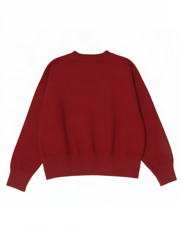 Zara Γυναικεία Φούτερ Jumper UK 14 Medium Maroon Viscose