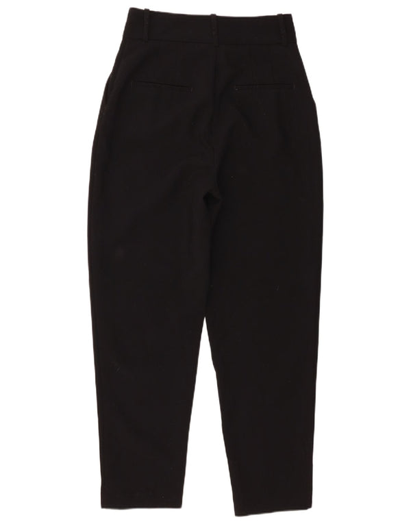 Zara Γυναικείο παντελόνι Chino με ψηλόμεσο κωνικό μικρό W26 L26 μαύρο πολυεστέρα