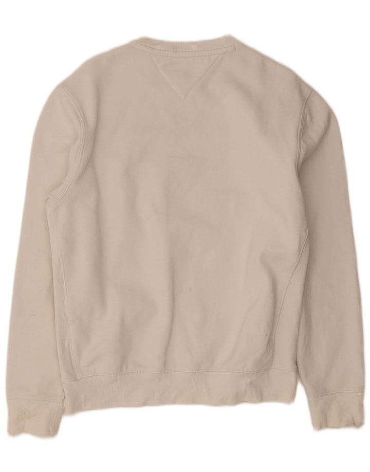 Γραφικό ανδρικό φούτερ Tommy Hilfiger Jumper Μικρό λευκό βαμβακερό