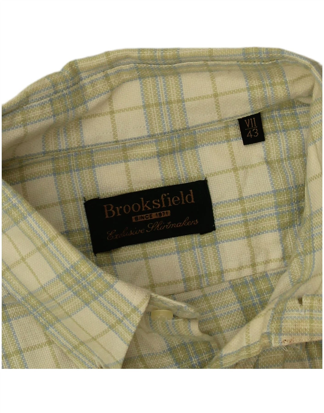 Ανδρικό πουκάμισο Brooksfield 43 Large Green Check Cotton