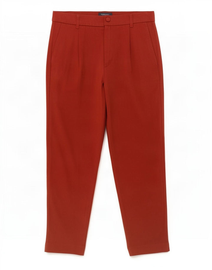 Zara Γυναικείο παντελόνι Chino με καρφίτσες Small W26 L26 Red Polyester