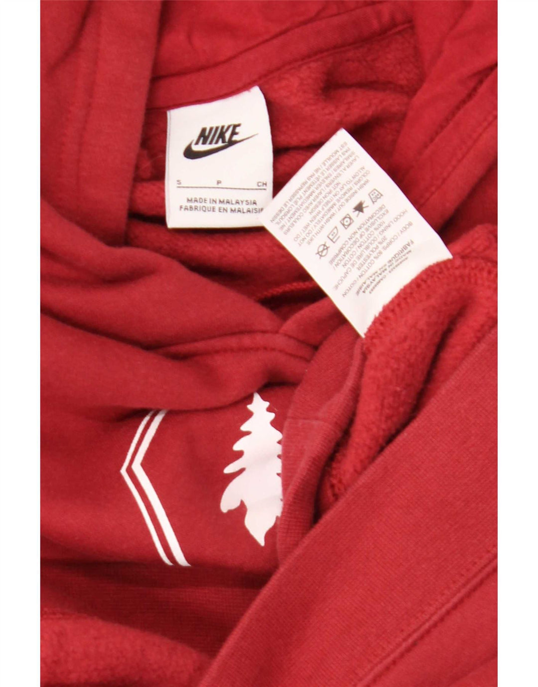 Ανδρικό γραφικό μπλουζάκι με κουκούλα Nike, μικρό κόκκινο βαμβακερό
