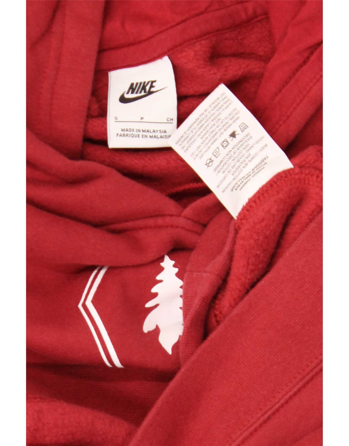 Ανδρικό γραφικό μπλουζάκι με κουκούλα Nike, μικρό κόκκινο βαμβακερό