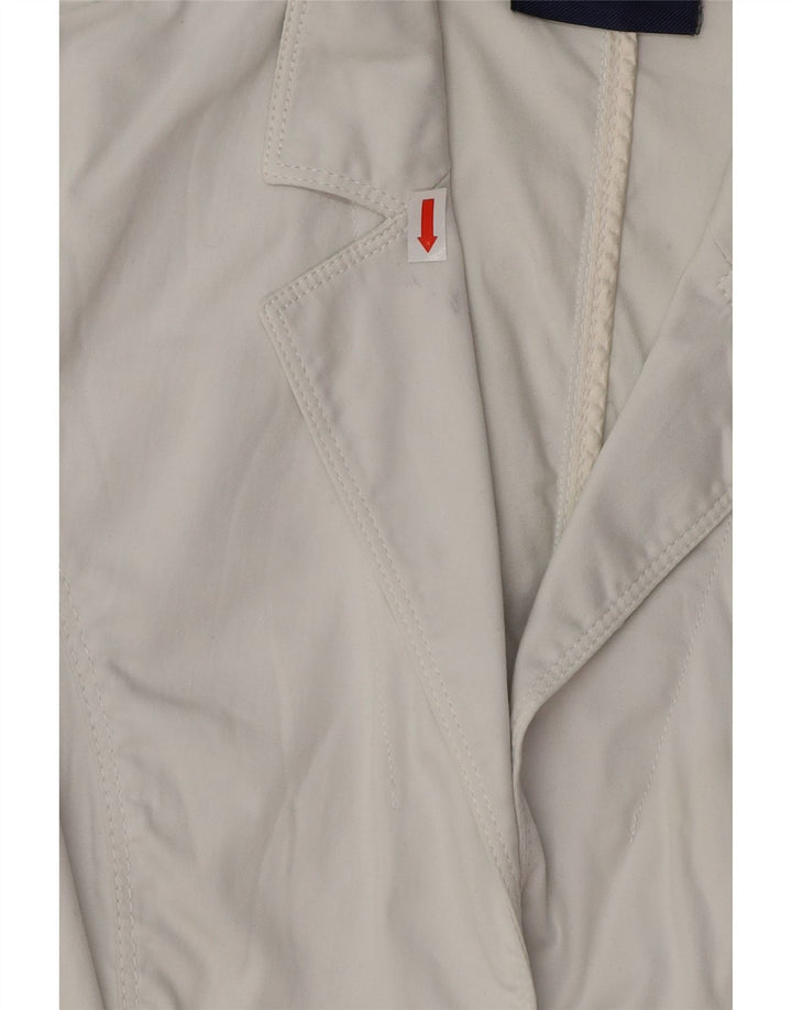 TRUSSARDI Γυναικείο Μπουφάν Blazer 3 Κουμπιών IT 40 Μικρό Λευκό Βαμβακερό