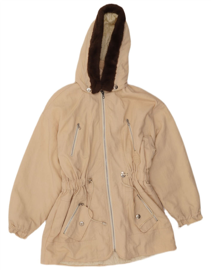 Vintage Γυναικείο Μπουφάν Parka με Κουκούλα IT 42 Medium Beige