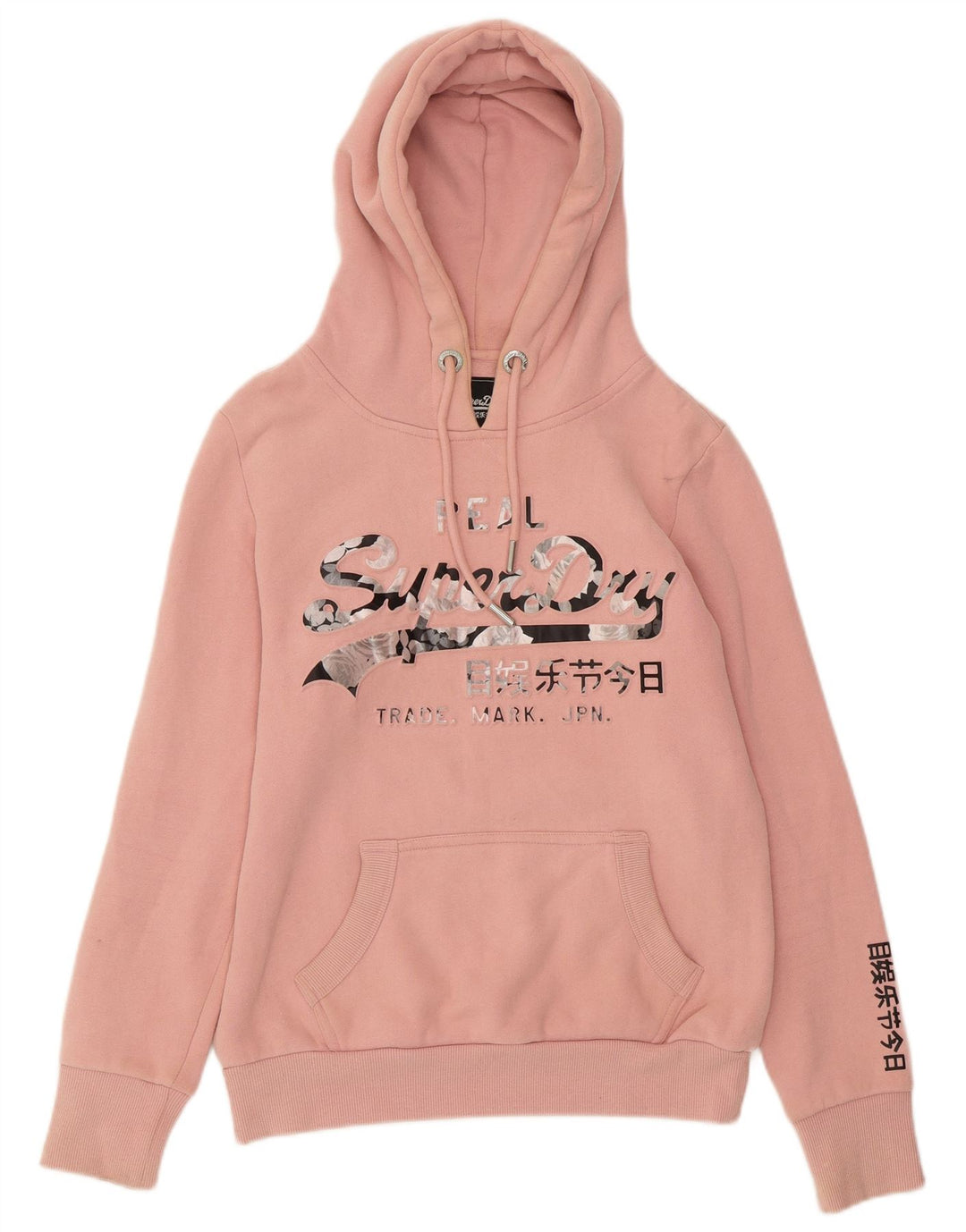 Γυναικείο γραφικό κουκούλα SUPERDRY UK 8 Small Pink Cotton