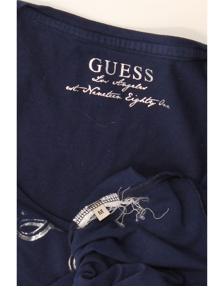 Γυναικείο γραφικό μπλουζάκι Guess Top UK 12 Medium Navy Blue