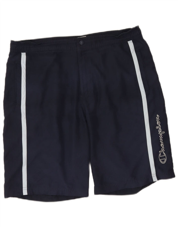 Ανδρικά γραφικά αθλητικά σορτς Champion XL Navy Blue Polyester