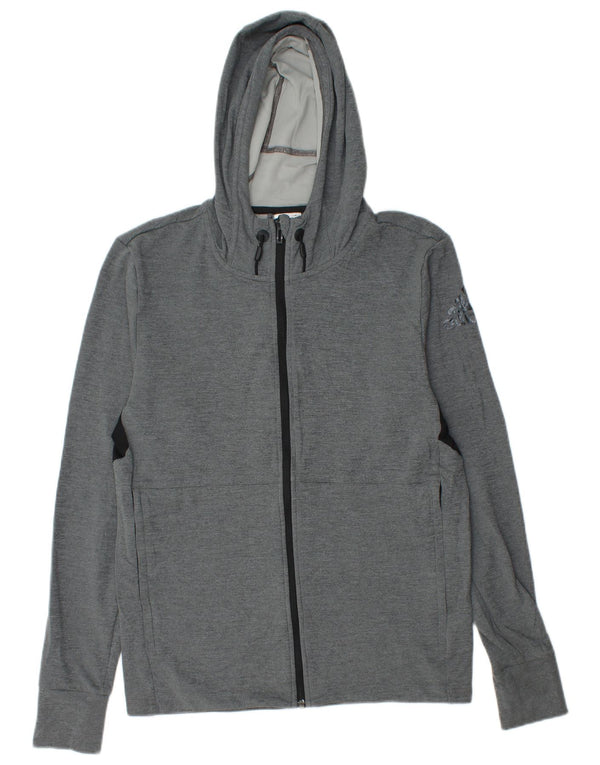 Ανδρικό πουλόβερ ADIDAS Climacool με φερμουάρ με κουκούλα, μικρό γκρι χρώμα