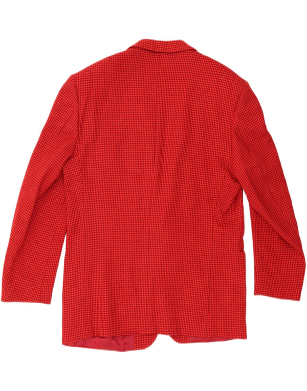 Vintage Ανδρικό σακάκι με 2 κουμπιά σακάκι IT 52 XL Red Houndstooth Wool