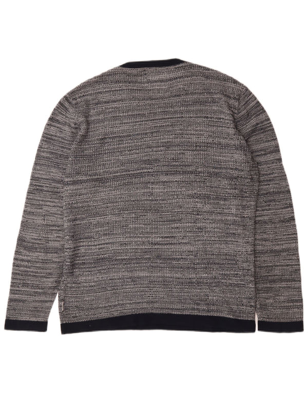 Jack & Jones Ανδρικό πουλόβερ με λαιμόκοψη μεσαίου γκρι βαμβακερό