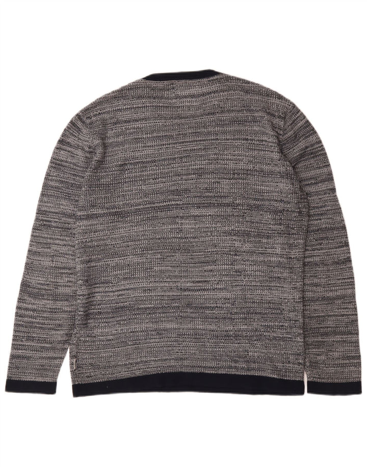 Jack & Jones Ανδρικό πουλόβερ με λαιμόκοψη μεσαίου γκρι βαμβακερό