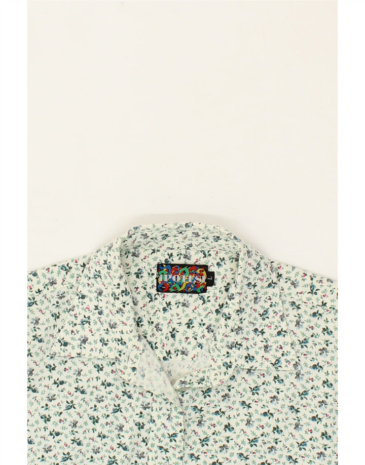 VINTAGE Womens Shirt UK 16 Large Green Floral Polyester Vintage Vintage and Second-Hand Vintage from Messina Hembry 