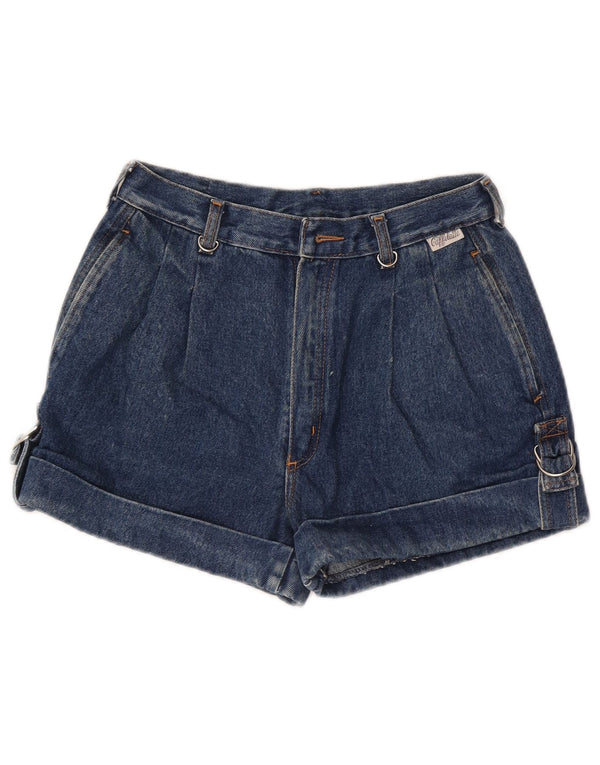 Vintage γυναικείο ψηλόμεσο τζιν σορτς IT 46 Large W28 Navy Blue