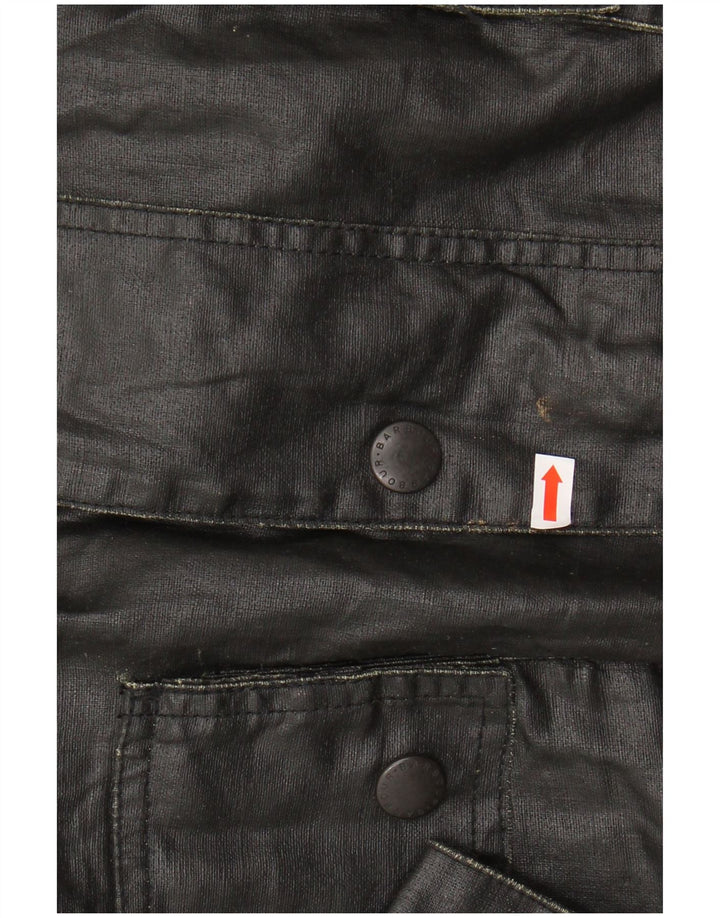 BARBOUR Mens Wax Utility Jacket UK 40 Large Black Polyurethane