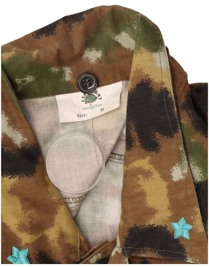 Vintage Ανδρικό Military Jacket UK 38 Medium Khaki Camouflage Polyester