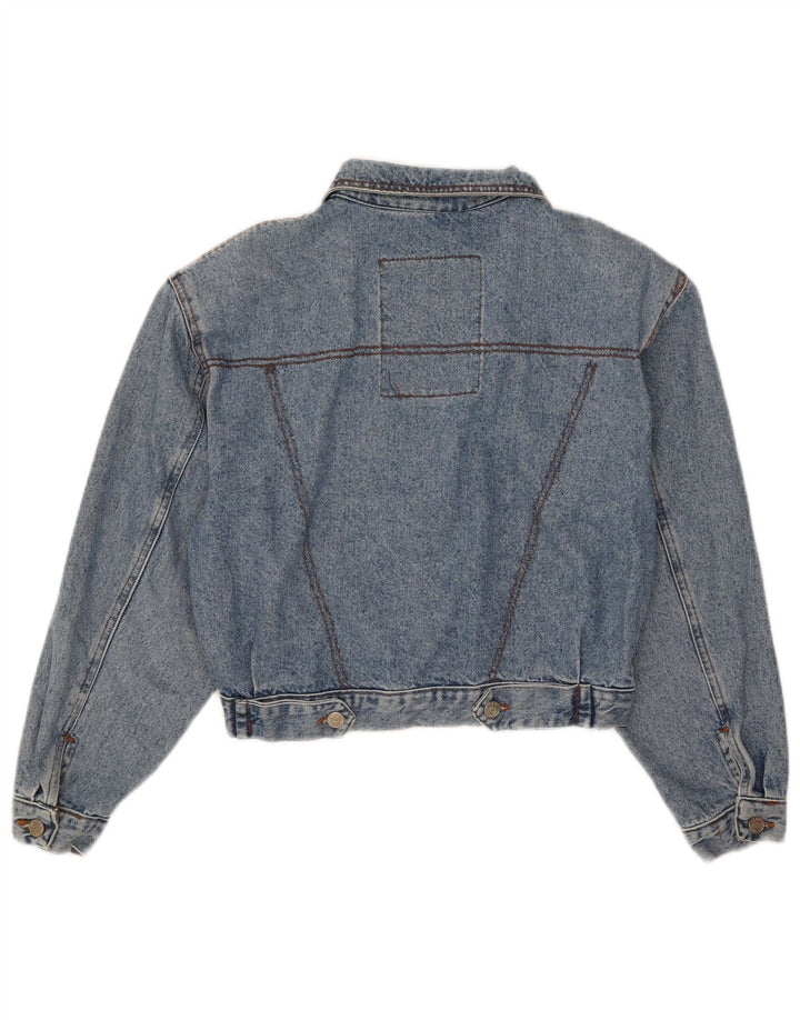 Squaw Womens Crop Oversized Τζιν μπουφάν UK 10 Small Blue Cotton