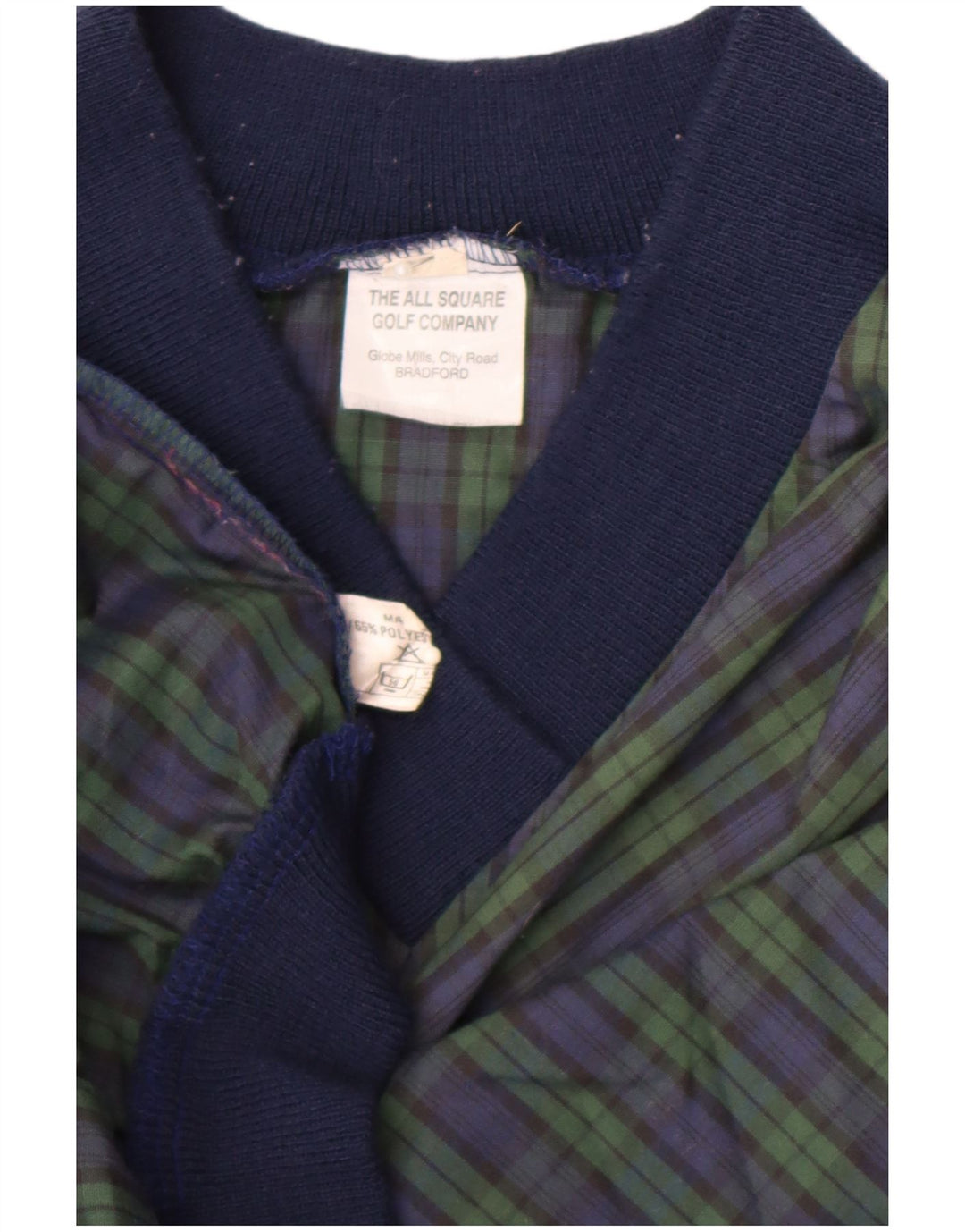 Vintage ανδρική φόρμα πουλόβερ Top XL Navy Blue Check Polyester