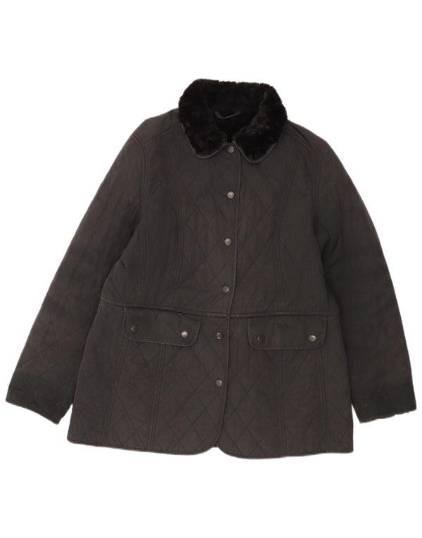 Γυναικείο καπιτονέ μπουφάν BARBOUR UK 14 Medium Μαύρο Πολυεστέρας