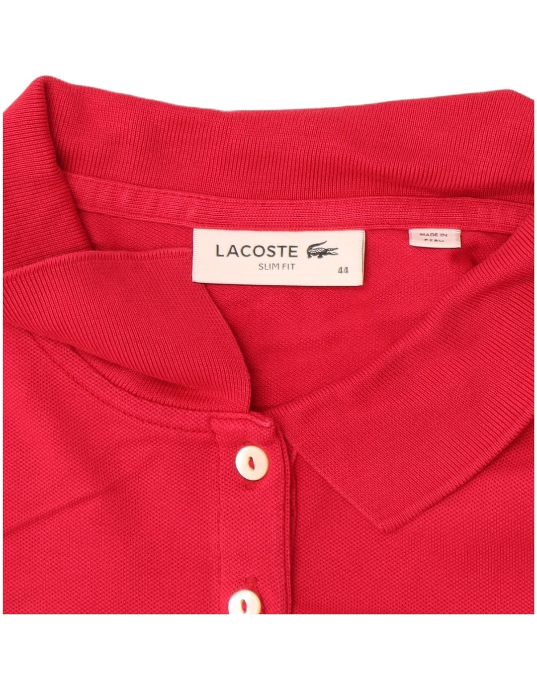 LACOSTE Γυναικείο μακρυμάνικο μπλουζάκι πόλο με λεπτή εφαρμογή, μέγεθος 44 μεγάλο ροζ βαμβακερό