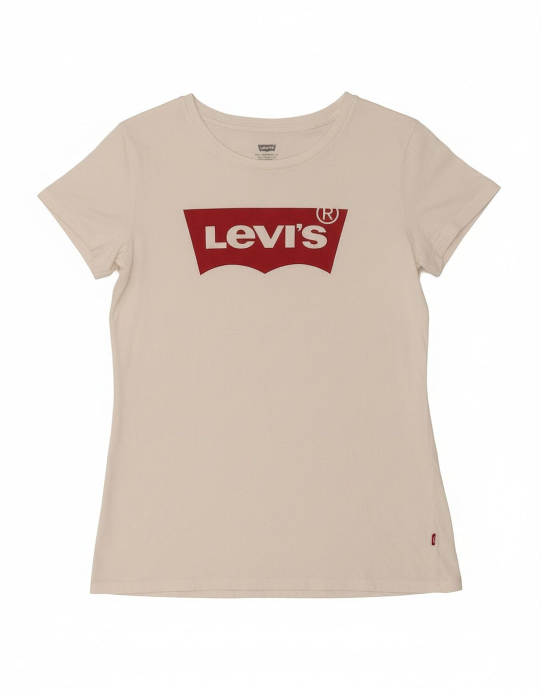 LEVI'S Womens Graphic T-Shirt Top UK 12 Medium White Vintage Levi's and Second-Hand Levi's from Messina Hembry 
