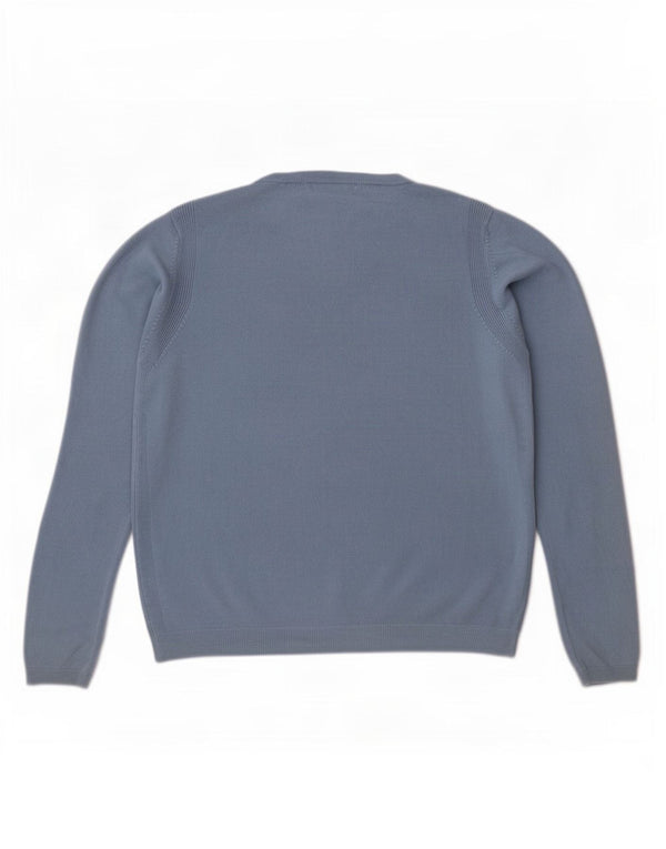 Marks & Spencer Womens Crew Neck Jumper Sweater UK 14 Large Blue Acrylic