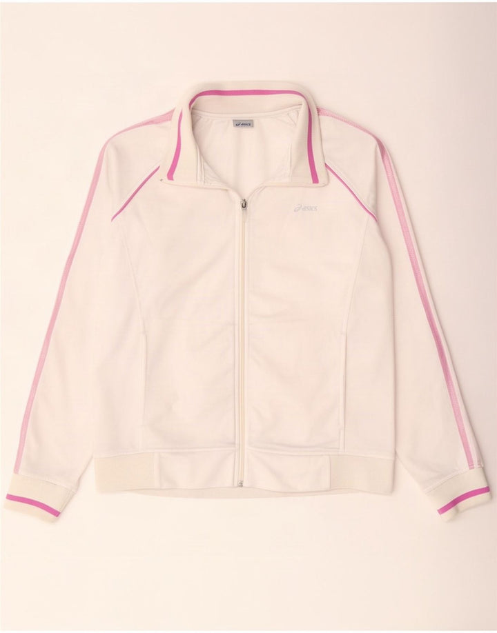 Γυναικεία αθλητική φόρμα Asics Top Jacket UK 18 XL White Colourblock Polyester