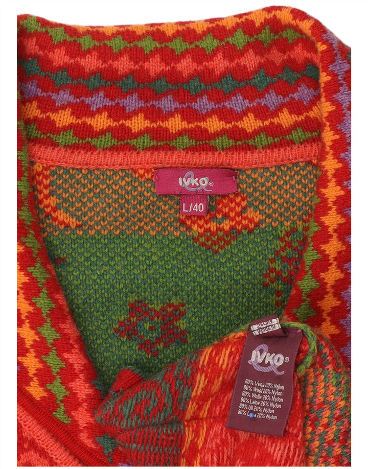 Γυναικεία ζακέτα IVKO UK 14 Large Red Paisley Wool