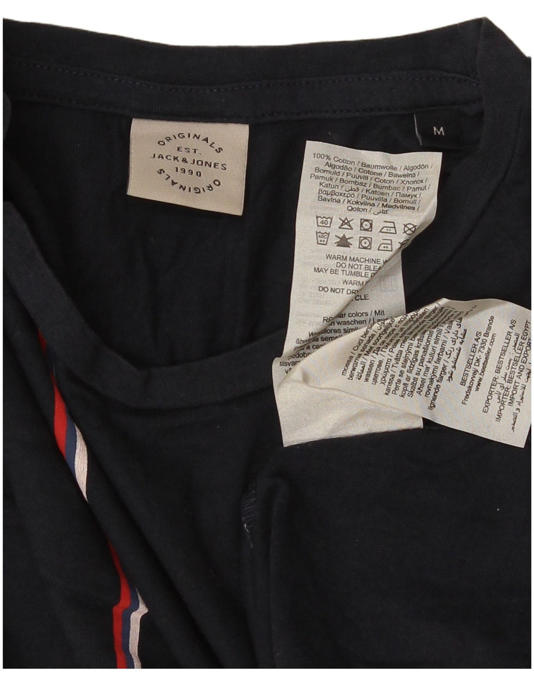 Jack & Jones Ανδρικό T-Shirt Top Βαμβακερό μεσαίο μπλε ναυτικό ριγέ