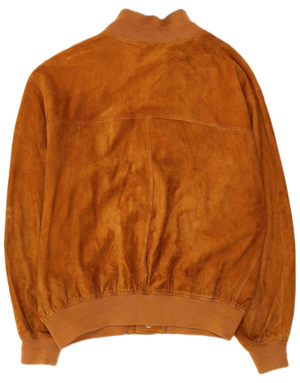 VINTAGE Ανδρικό Suede Bomber Jacket UK 42 XL Brown