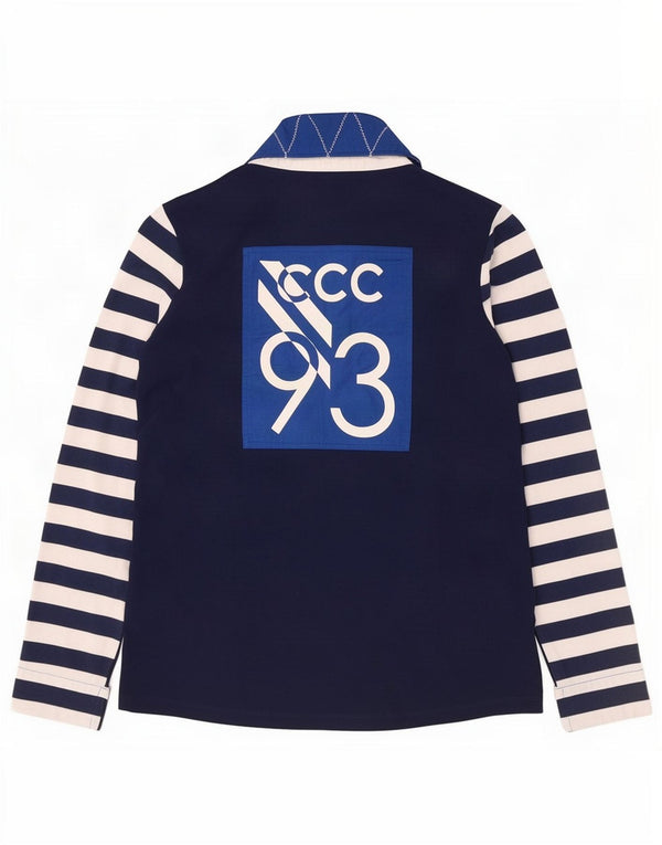 Crew Clothing Γυναικεία γραφικά μπλουζάκια ράγκμπι πόλο UK 14 Large Navy Blue ριγέ