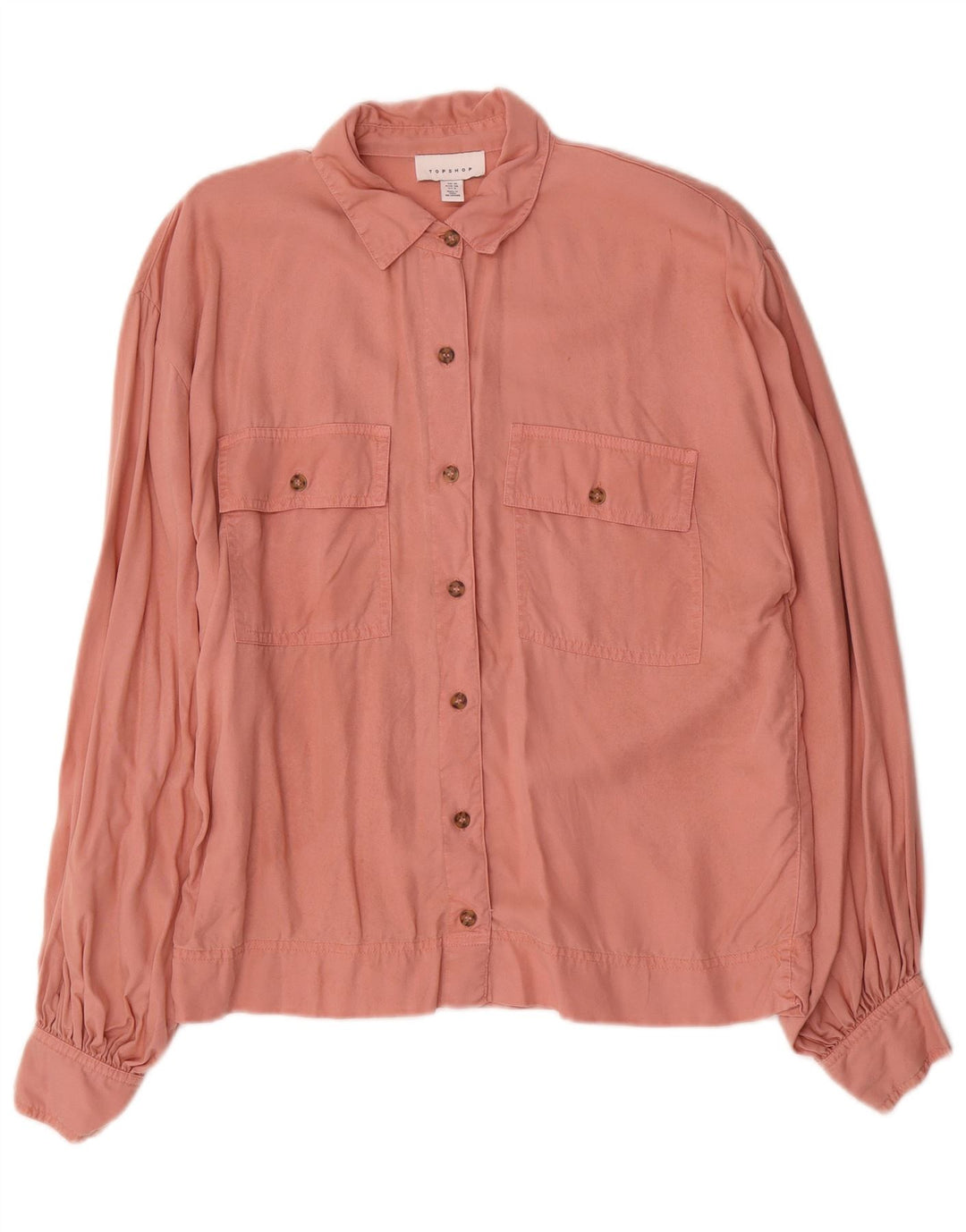 Topshop Γυναικείο πουκάμισο Oversized UK 10 Small Pink Lyocell