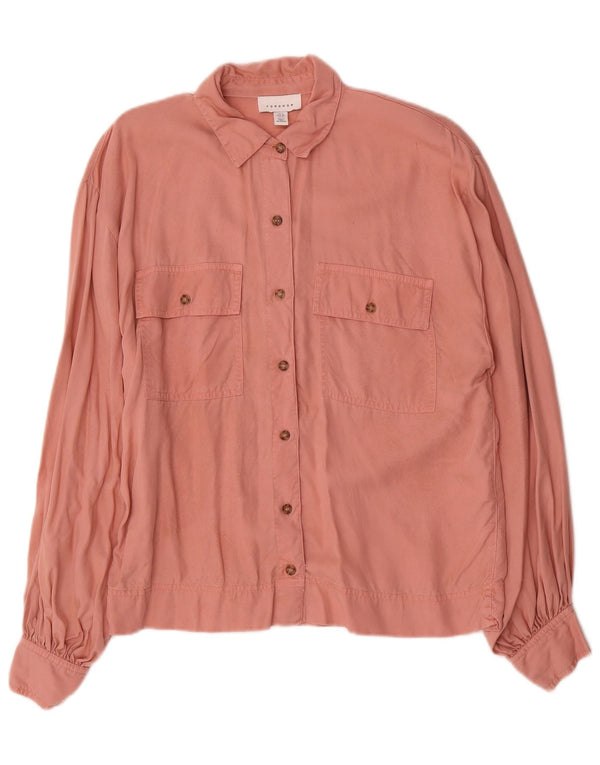 Topshop Γυναικείο πουκάμισο Oversized UK 10 Small Pink Lyocell
