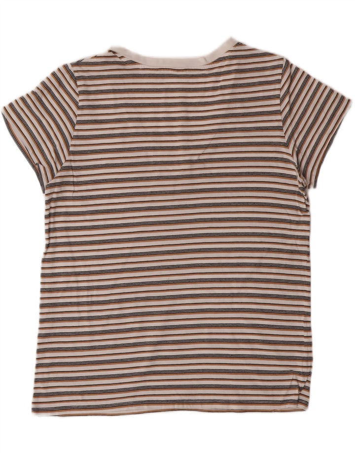 LEVI'S Womens T-Shirt Top UK 16 Large Off White Striped Vintage Levi's and Second-Hand Levi's from Messina Hembry 