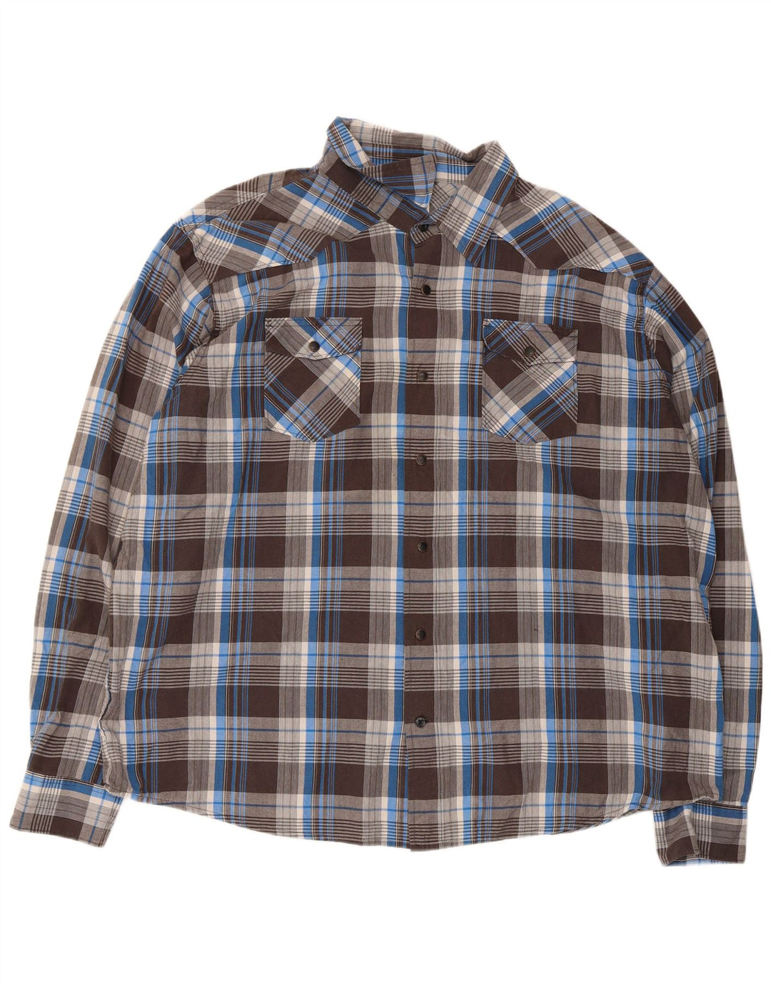 Ανδρικό πουκάμισο Wrangler 3XL Καφέ βαμβακερό καρό