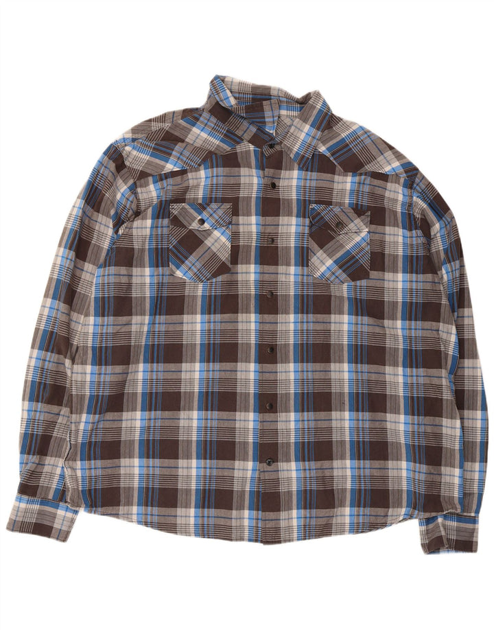 Ανδρικό πουκάμισο Wrangler 3XL Καφέ βαμβακερό καρό