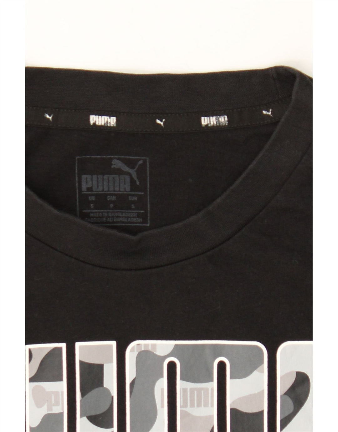 PUMA Mens Graphic T-Shirt Top Small Black Cotton Vintage Puma and Second-Hand Puma from Messina Hembry 