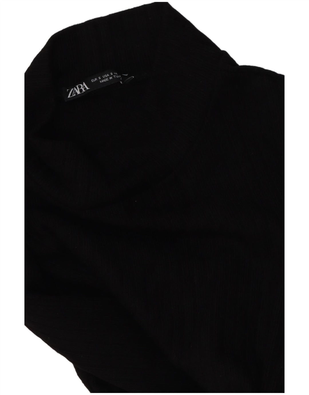 Zara Γυναικεία Μπλούζα Crop Top UK 10 Small Black