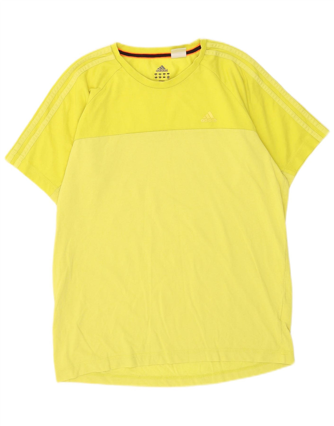 Ανδρικό T-Shirt Adidas Climalite Τοπ μεσαίο κίτρινο βαμβακερό