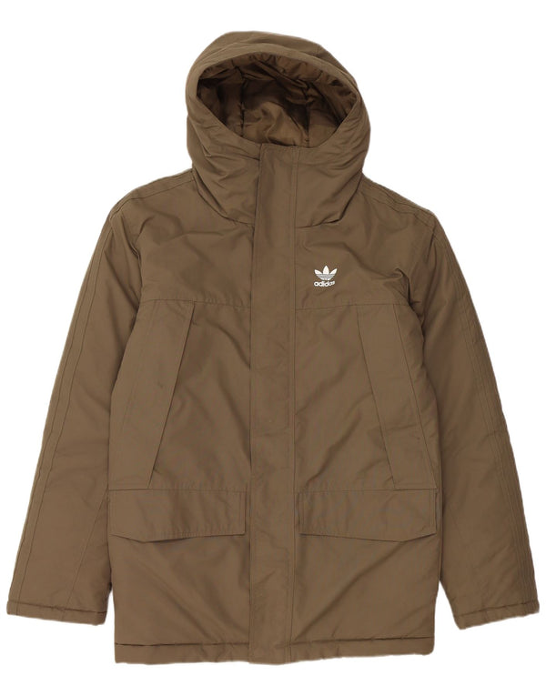 Ανδρικό μπουφάν με κουκούλα Adidas UK 34 XS Khaki Nylon